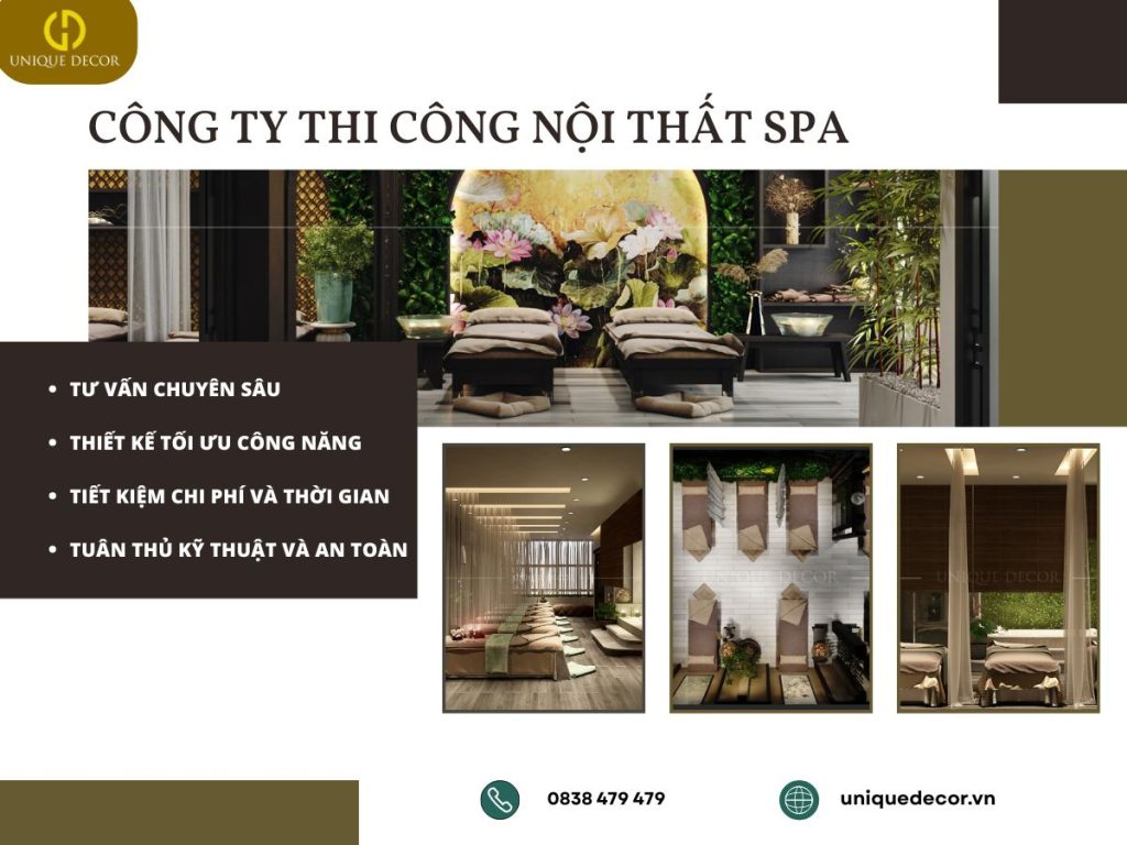 Công ty thi công nội thất Spa uy tín với 12 năm kinh nghiệm