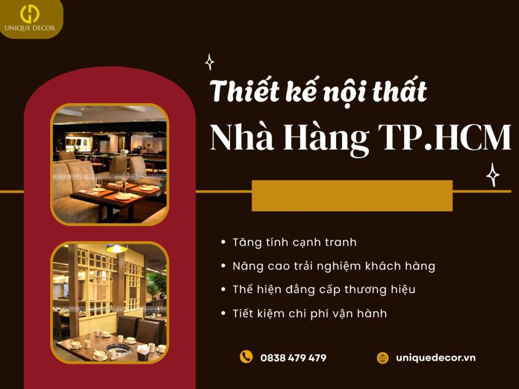 Thiết kế nội thất nhà hàng TP.HCM tại Unique Decor