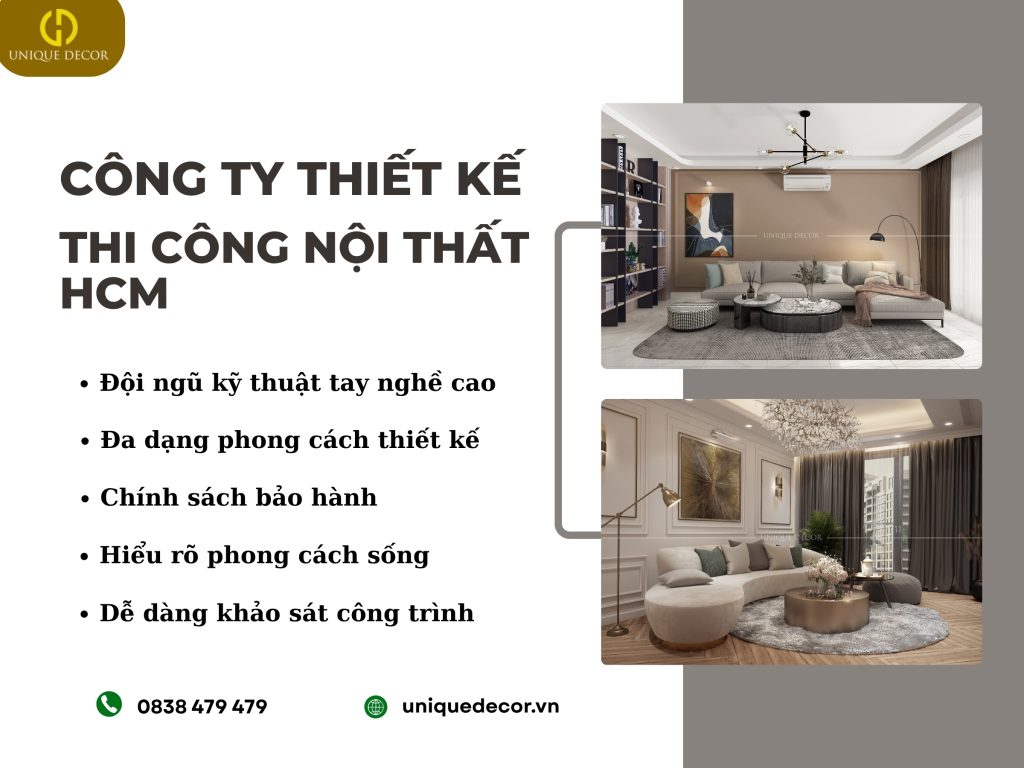 Công ty thiết kế thi công nội thất HCM tại Unique Decor