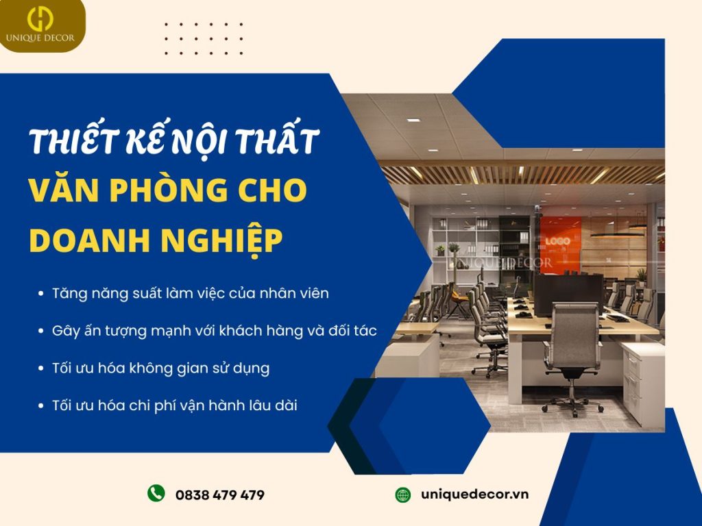 Thiết kế nội thất văn phòng cho doanh nghiệp tại Unique